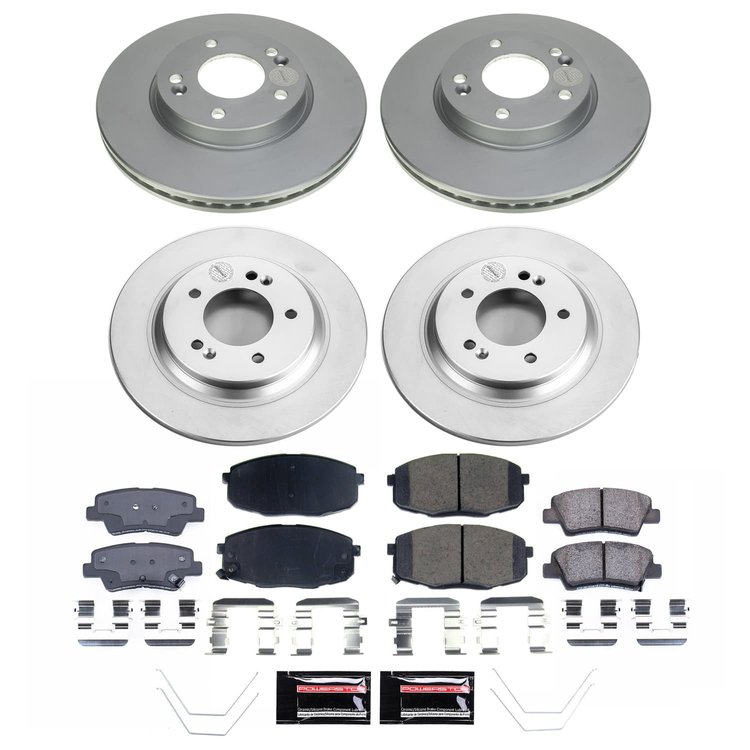 CRK9140 Genuine Geomet Coated Rotor & Low-Dust Ceramic Brake Pad Kit