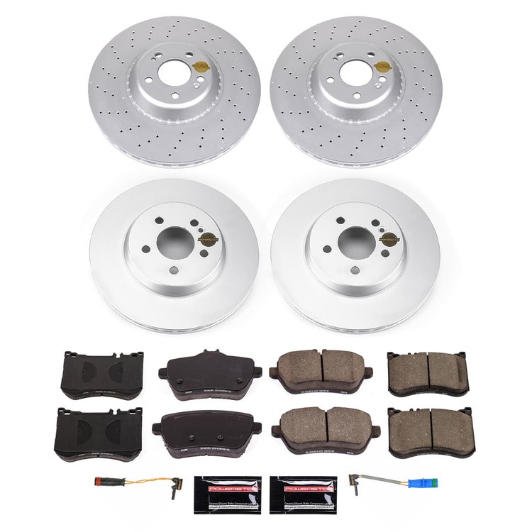 CRK9160 Genuine Geomet Coated Rotor & Carbon-Fiber Ceramic Brake Pad Kit