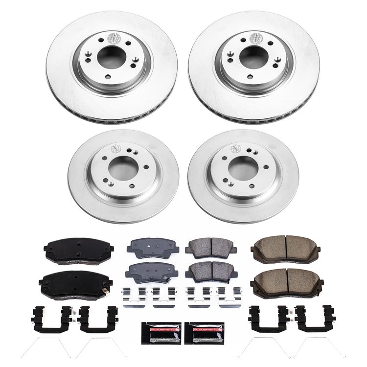 CRK9167 Genuine Geomet Coated Rotor & Low-Dust Ceramic Brake Pad Kit