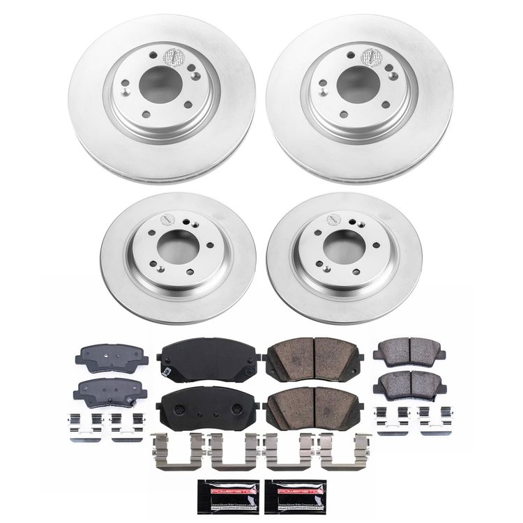 CRK9168 Genuine Geomet Coated Rotor & Low-Dust Ceramic Brake Pad Kit