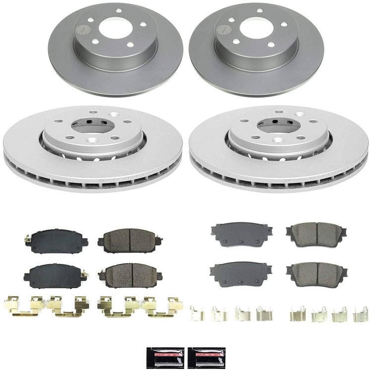 CRK9182 Genuine Geomet Coated Rotor & Low-Dust Ceramic Brake Pad Kit