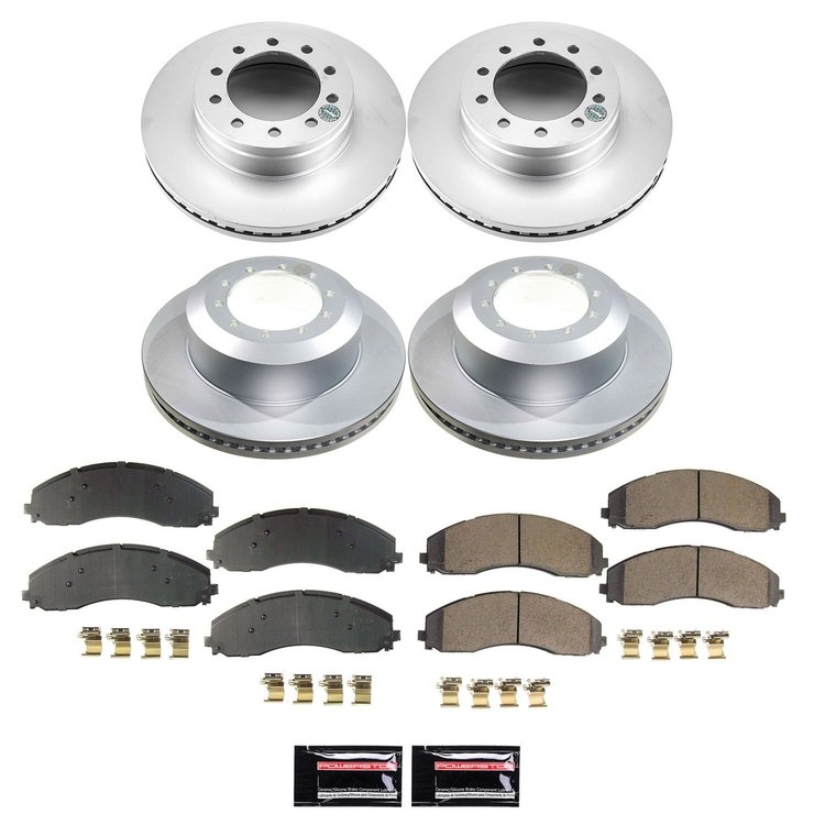 CRK9191 Genuine Geomet Coated Rotor & Low-Dust Ceramic Brake Pad Kit