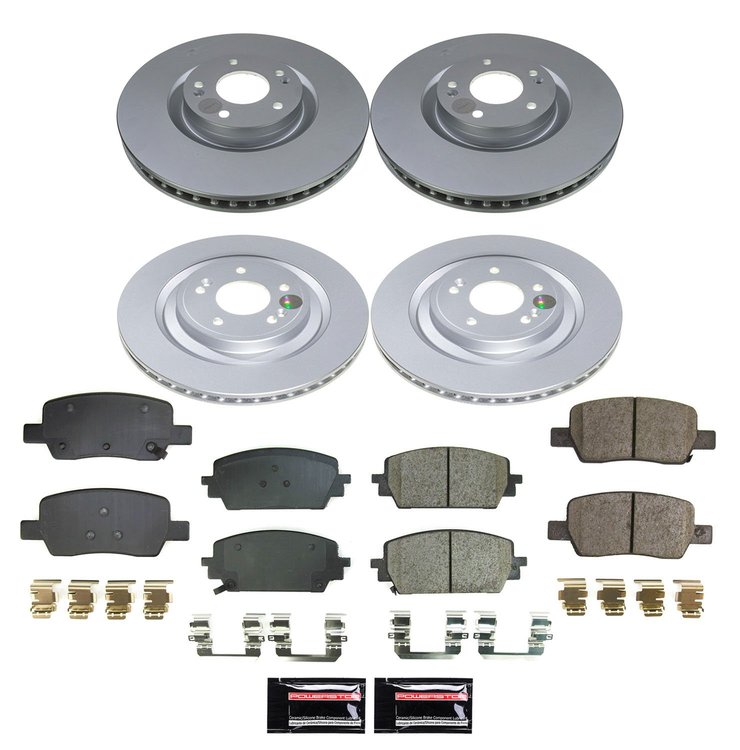 CRK9192 Genuine Geomet Coated Rotor & Low-Dust Ceramic Brake Pad Kit