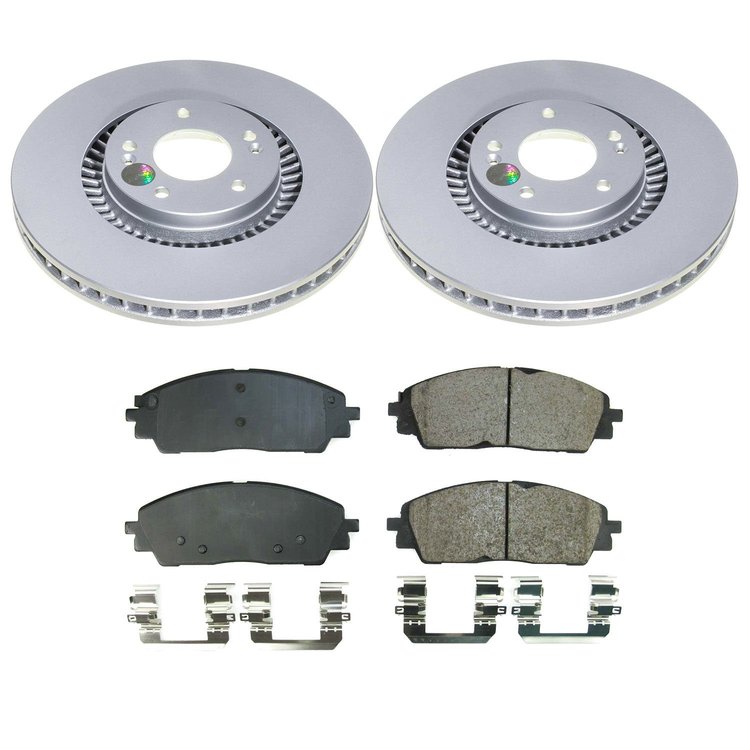 CRK9208 Genuine Geomet Coated Rotor & Low-Dust Ceramic Brake Pad Kit