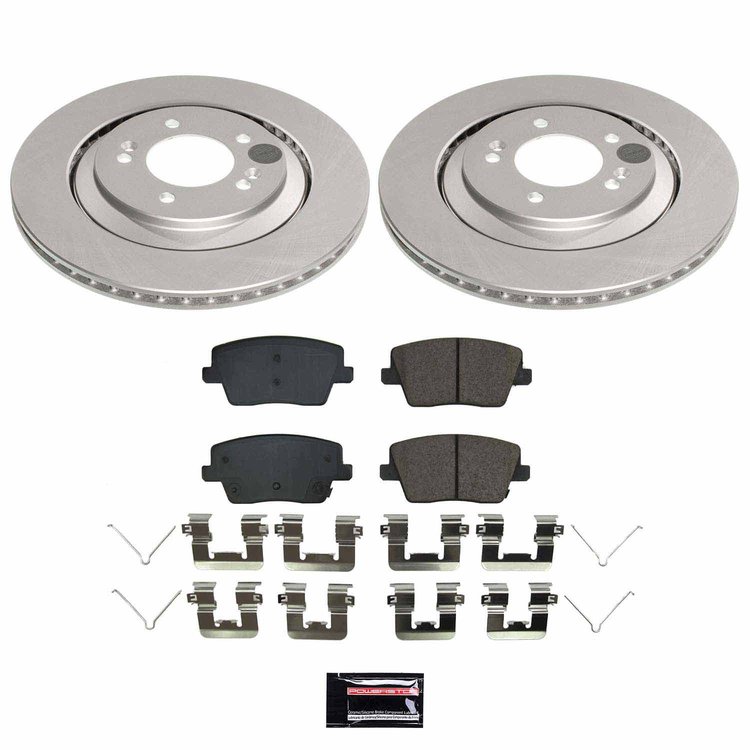 CRK9222 Genuine Geomet Coated Rotor & Low-Dust Ceramic Brake Pad Kit