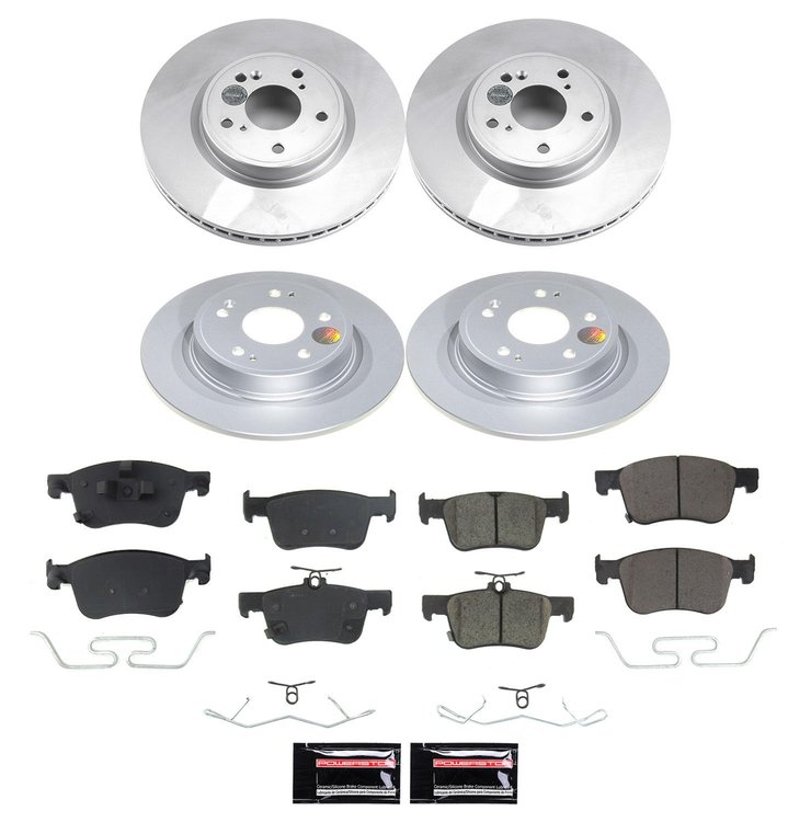 CRK9233 Genuine Geomet Coated Rotor & Low-Dust Ceramic Brake Pad Kit