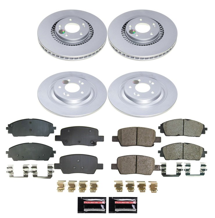 CRK9238 Genuine Geomet Coated Rotor & Low-Dust Ceramic Brake Pad Kit