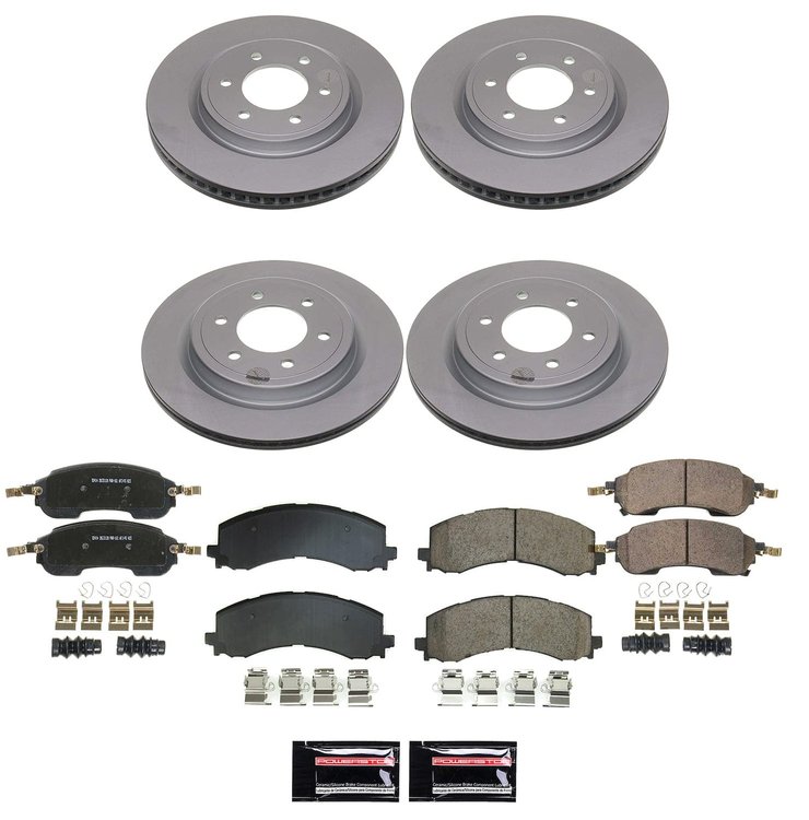 CRK9244 Genuine Geomet Coated Rotor & Low-Dust Ceramic Brake Pad Kit