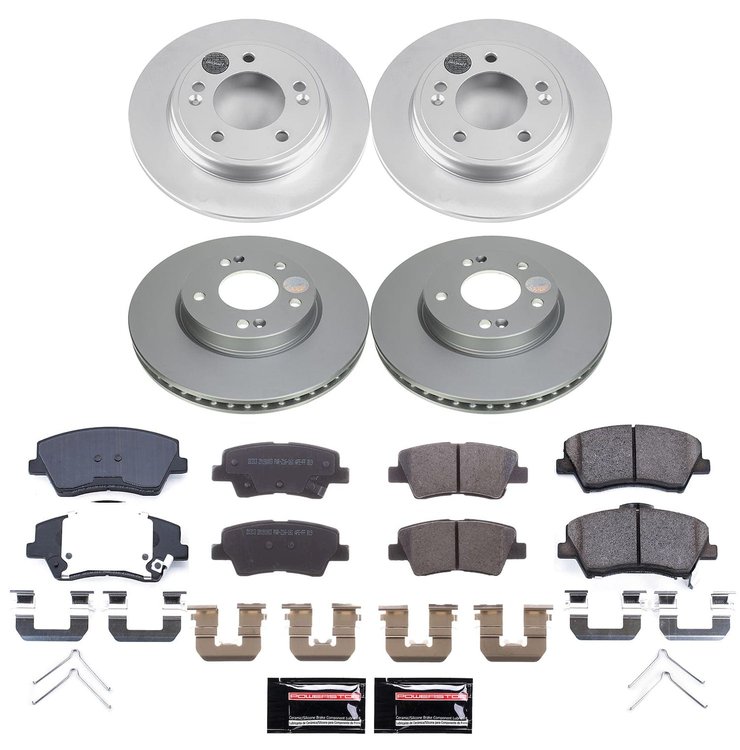 CRK9247 Genuine Geomet Coated Rotor & Low-Dust Ceramic Brake Pad Kit