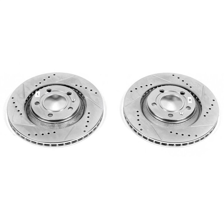Cross-Drilled and Slotted Brake Rotors Rear Highest Quality G3000 Grade Casting Blanks Zinc-Plated f