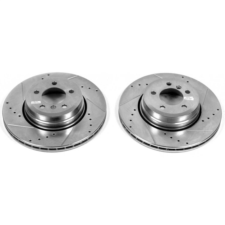 Cross-Drilled and Slotted Brake Rotors Rear Highest Quality G3000 Grade Casting Blanks Zinc-Plated f