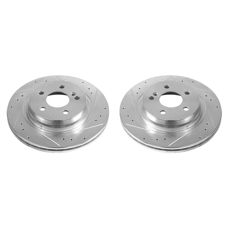 Power Stop Drilled and Slotted Brake Rotors Rear