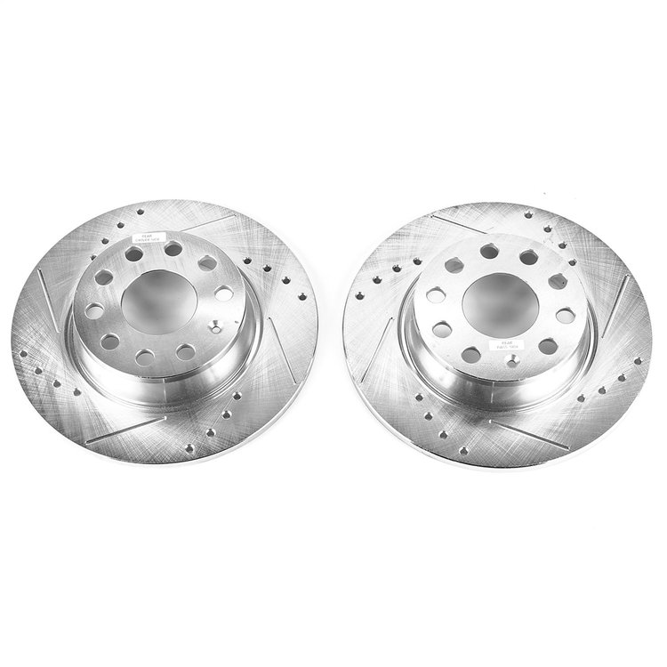 Cross-Drilled and Slotted Brake Rotors Rear