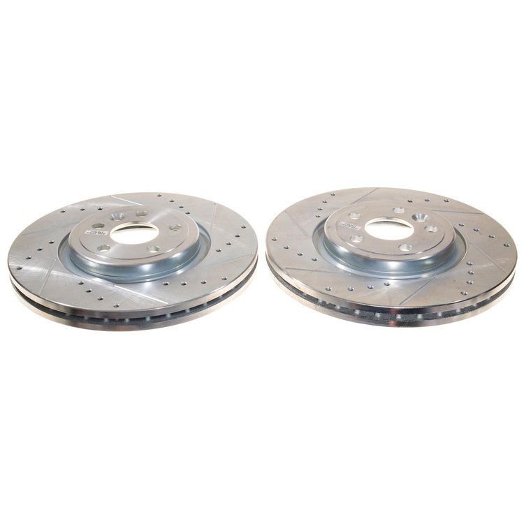 EBR1684XPR Front Drilled, Slotted & Zinc Plated Brake Rotor Pair, Includes EBR1684XL & EBR1684XR
