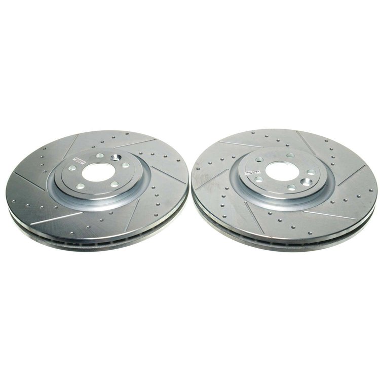 EBR1686XPR Front Drilled, Slotted & Zinc Plated Brake Rotor Pair, Includes EBR1686XL & EBR1686XR