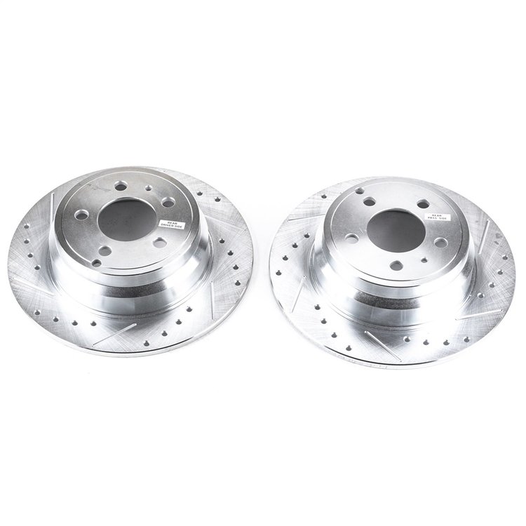 Cross-Drilled and Slotted Brake Rotors Rear