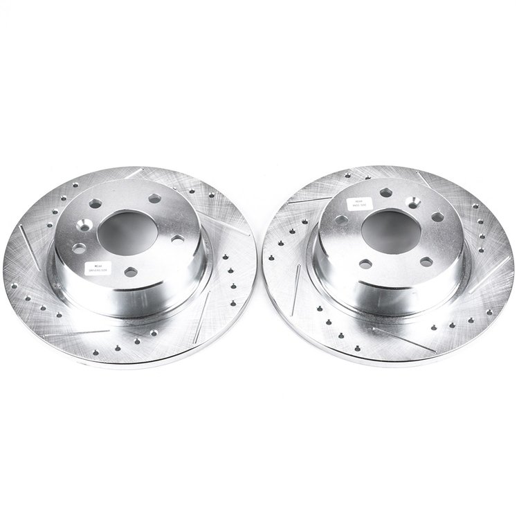 Cross-Drilled and Slotted Brake Rotors Rear
