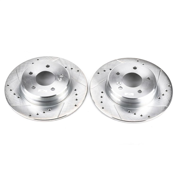 Cross-Drilled and Slotted Brake Rotors Rear