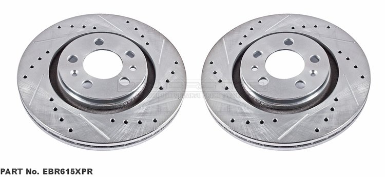 Cross-Drilled and Slotted Brake Rotors Front