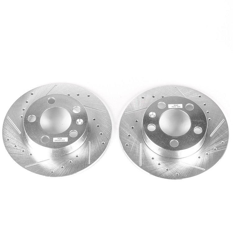 Cross-Drilled and Slotted Brake Rotors Rear