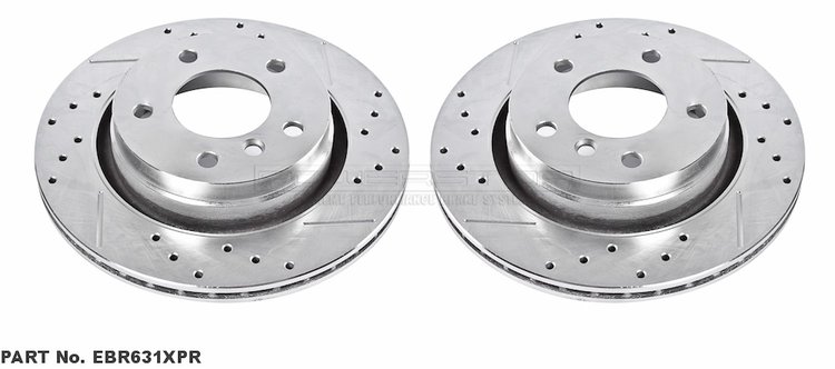 Cross-Drilled and Slotted Brake Rotors Rear