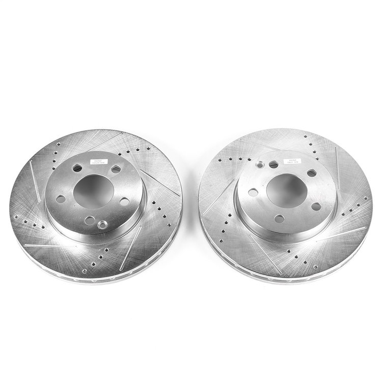 Cross-Drilled and Slotted Brake Rotors Front Highest Quality G3000 Grade Casting Blanks Zinc-Plated