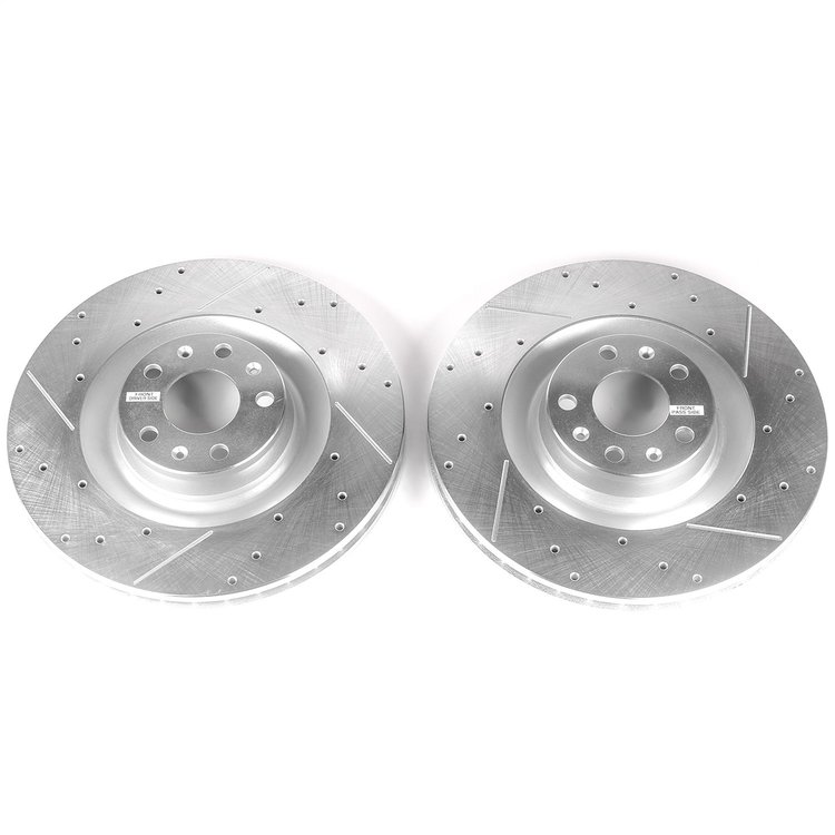 Front Drilled/Slotted and Zinc-Plated Brake Rotors, 2003 Audi A8 Quattro
