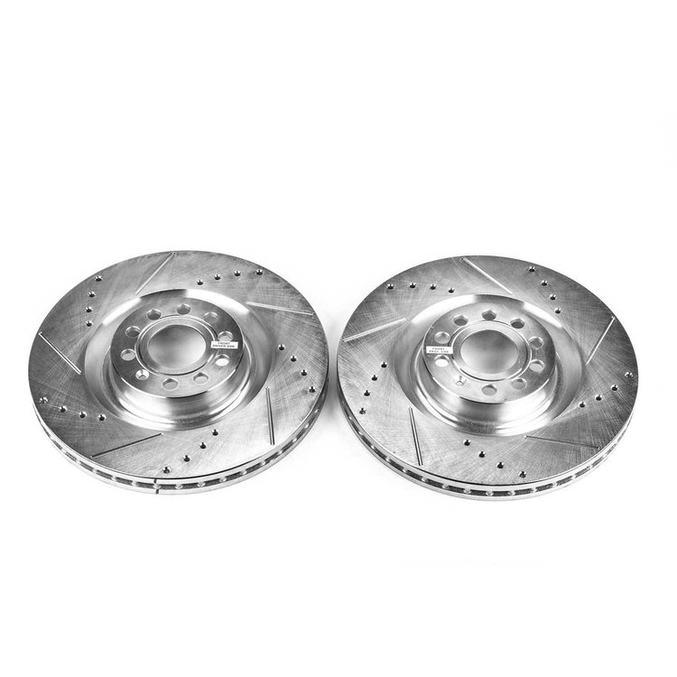 Front Drilled/Slotted and Zinc-Plated Brake Rotors, 2006 Volkswagen Passat