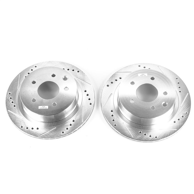 Cross-Drilled and Slotted Brake Rotors Rear
