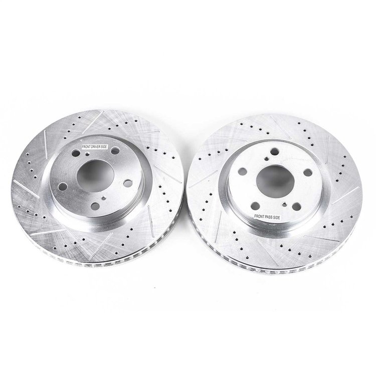 Cross-Drilled and Slotted Brake Rotors Front