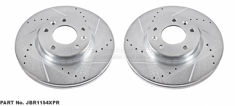 Cross-Drilled and Slotted Brake Rotors Front