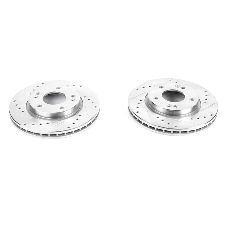 Cross-Drilled and Slotted Brake Rotors Front Highest Quality G3000 Grade Casting Blanks Zinc-Plated