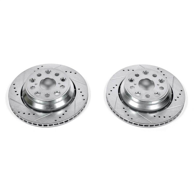 Power Stop Rear Drilled And Slotted Brake Rotors for 2007-2017 Lexus LS460