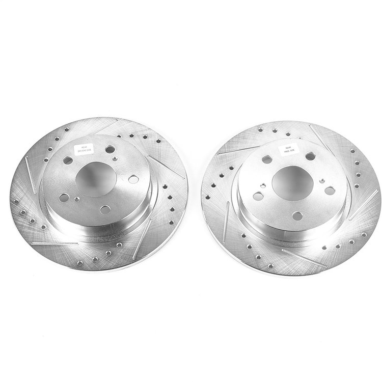 Cross-Drilled and Slotted Brake Rotors Rear Highest Quality G3000 Grade Casting Blanks Zinc-Plated f