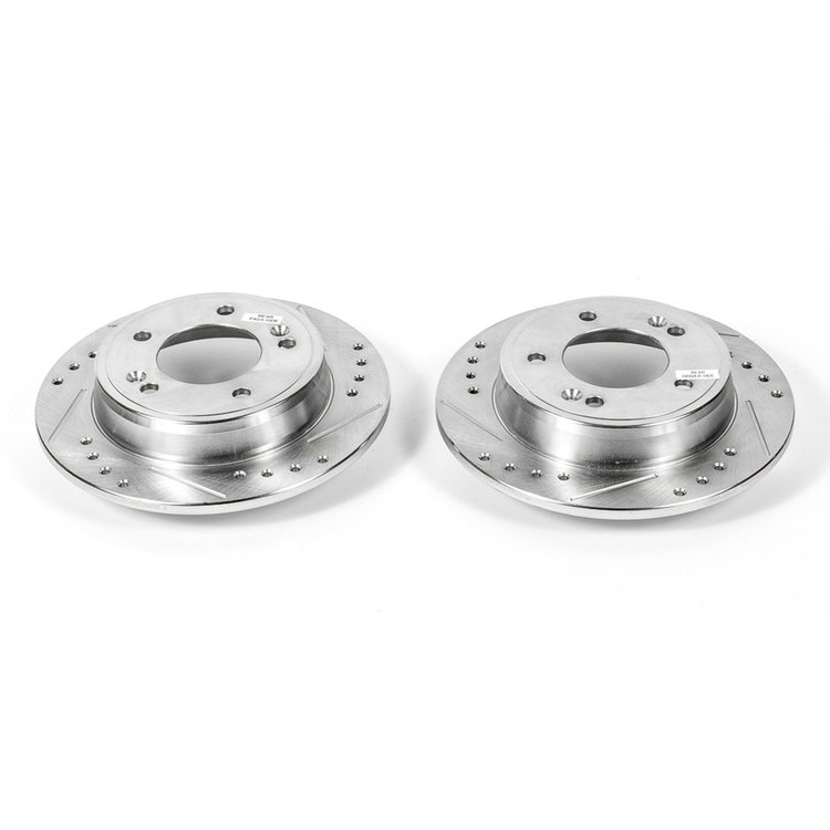 Cross-Drilled and Slotted Brake Rotors Rear Highest Quality G3000 Grade Casting Blanks Zinc-Plated f