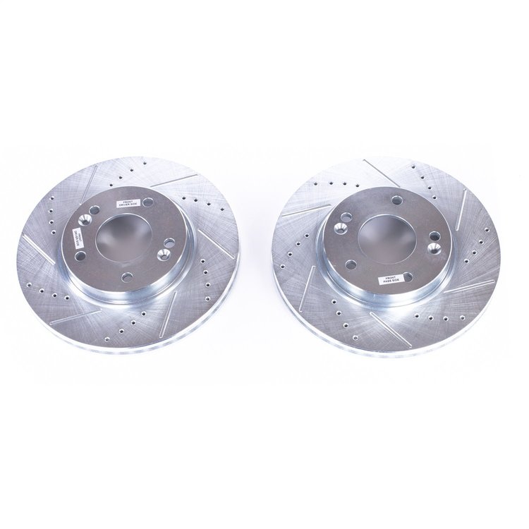 Cross-Drilled and Slotted Brake Rotors Front Highest Quality G3000 Grade Casting Blanks Zinc-Plated
