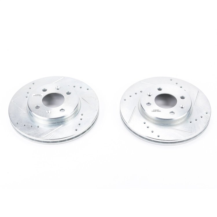 Cross-Drilled and Slotted Brake Rotors Front Highest Quality G3000 Grade Casting Blanks Zinc-Plated