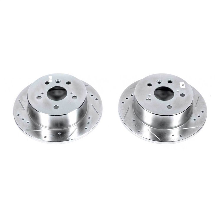 Cross-Drilled and Slotted Brake Rotors Rear Highest Quality G3000 Grade Casting Blanks Zinc-Plated f