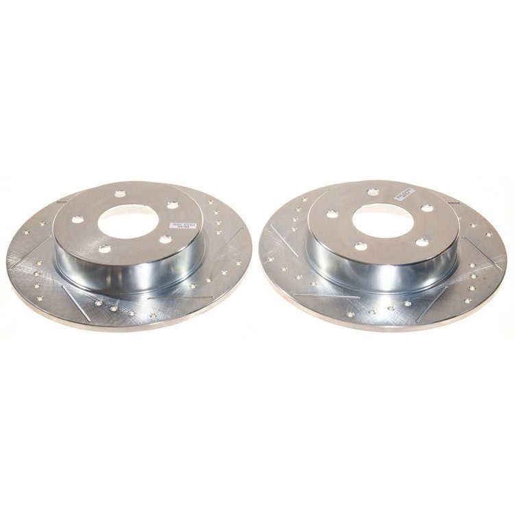 JBR1796XPR Rear Drilled, Slotted & Zinc Plated Brake Rotor Pair, Includes JBR1796XL & JBR1796XR