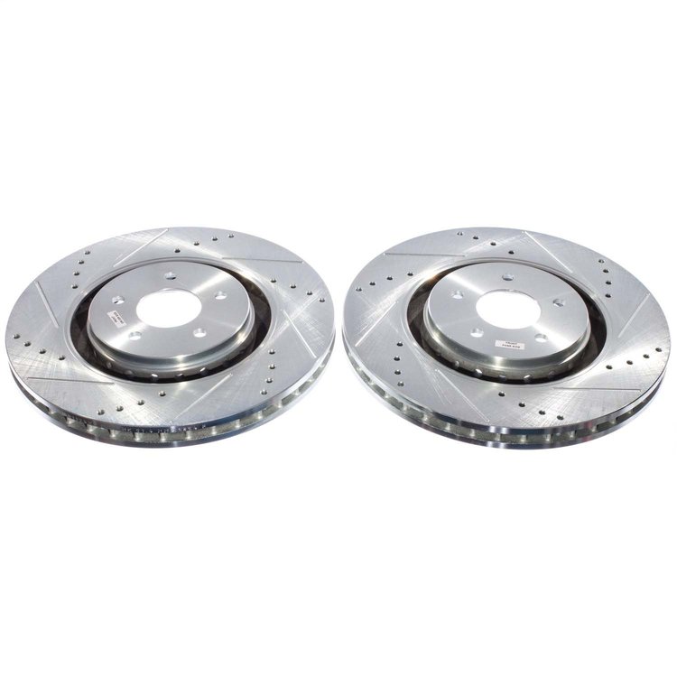 JBR1924XPR Front Drilled, Slotted & Zinc Plated Brake Rotor Pair, Includes JBR1924XL & JBR1924XR