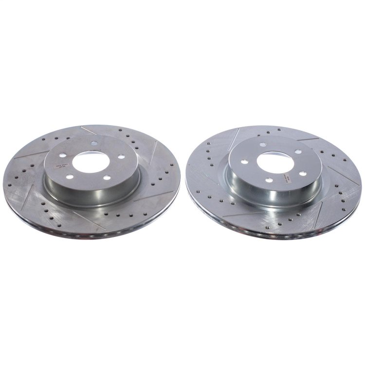 JBR1926XPR Rear Drilled, Slotted & Zinc Plated Brake Rotor Pair, Includes JBR1926XL & JBR1926XR