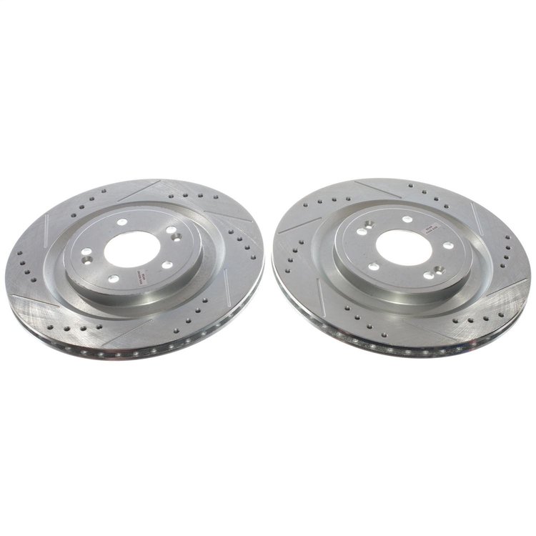JBR1928XPR Rear Drilled, Slotted & Zinc Plated Brake Rotor Pair, Includes JBR1928XL & JBR1928XR