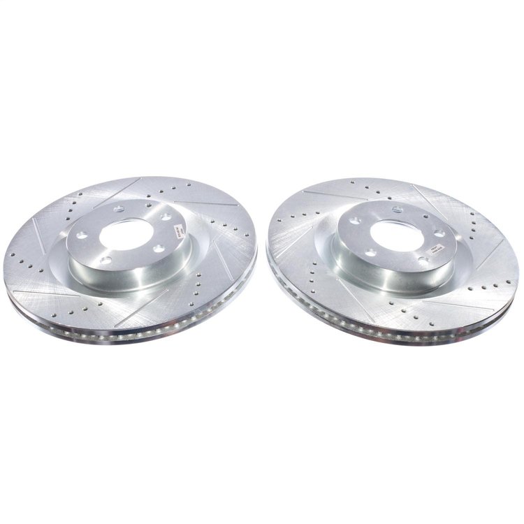JBR1930XPR Front Drilled, Slotted & Zinc Plated Brake Rotor Pair, Includes JBR1930XL & JBR1930XR