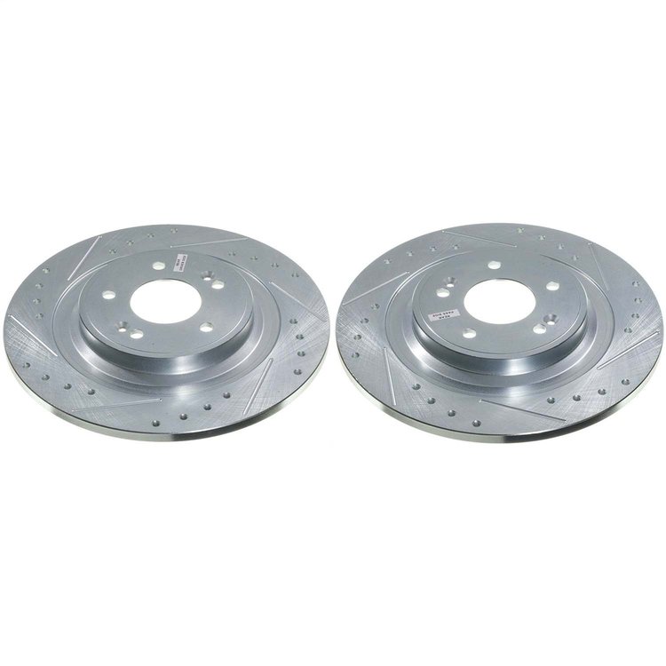 JBR1932XPR Rear Drilled, Slotted & Zinc Plated Brake Rotor Pair, Includes JBR1932XL & JBR1932XR