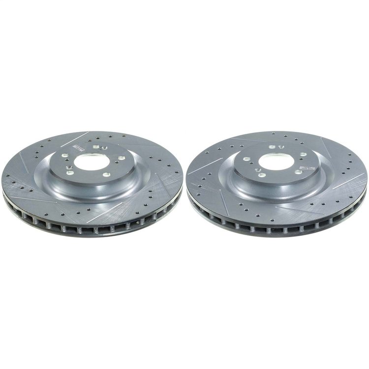 JBR1933XPR Front Drilled, Slotted & Zinc Plated Brake Rotor Pair, Includes JBR1933XL & JBR1933XR