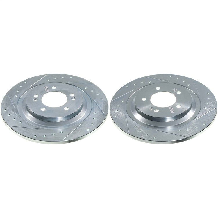 JBR1935XPR Rear Drilled, Slotted & Zinc Plated Brake Rotor Pair, Includes JBR1935XL & JBR1935XR