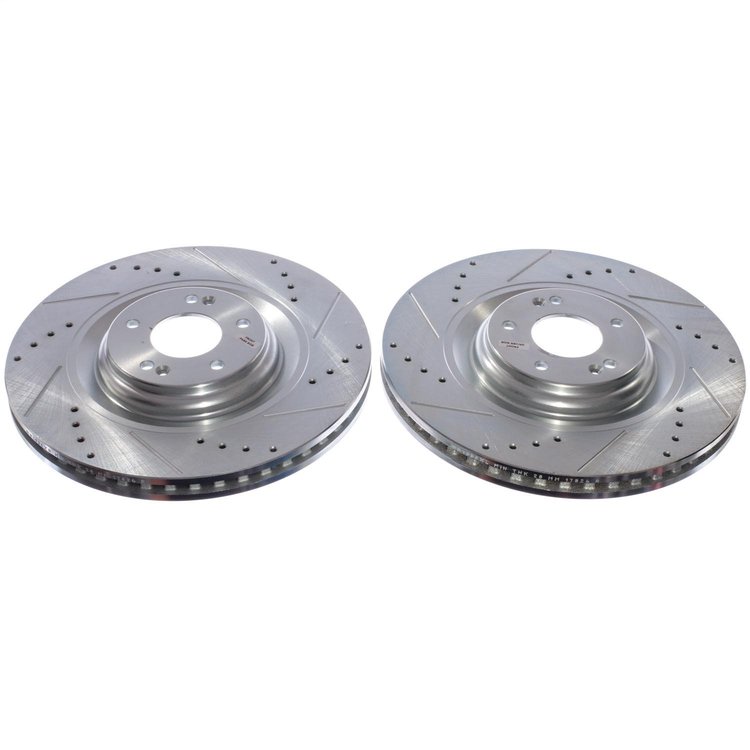 JBR1936XPR Front Drilled, Slotted & Zinc Plated Brake Rotor Pair, Includes JBR1936XL & JBR1936XR