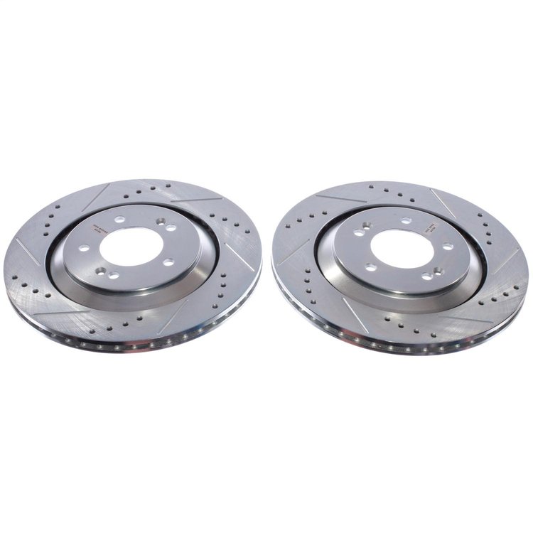 JBR1937XPR Rear Drilled, Slotted & Zinc Plated Brake Rotor Pair, Includes JBR1937XL & JBR1937XR