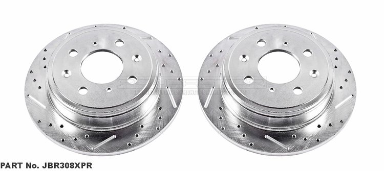 Cross-Drilled and Slotted Brake Rotors Rear
