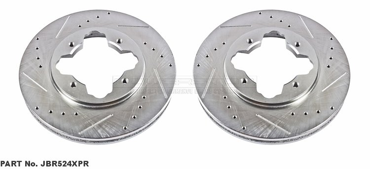 Cross-Drilled and Slotted Brake Rotors Front